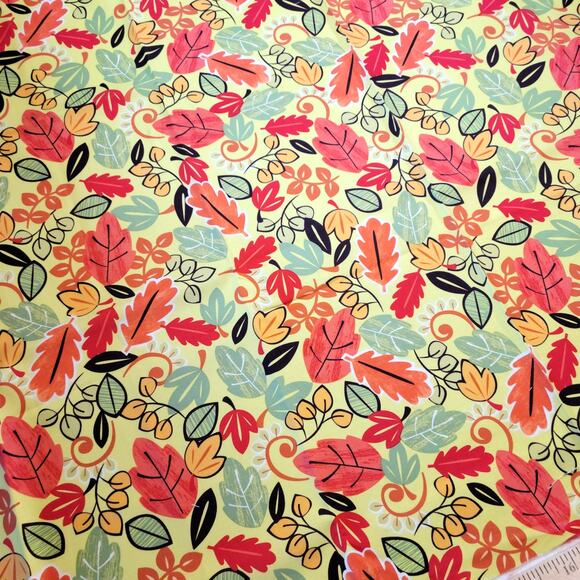 Fall Leaf Cotton Fabric 1yd x 44 In My Pumpkin Patch Autumn Quilt M'Liss Crafts - Picture 5 of 8